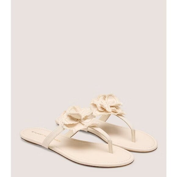 Stuart Weitzman Shoes - NWT Stuart Weitzman Cream RIO T-STRAP SANDAL Size 5.5